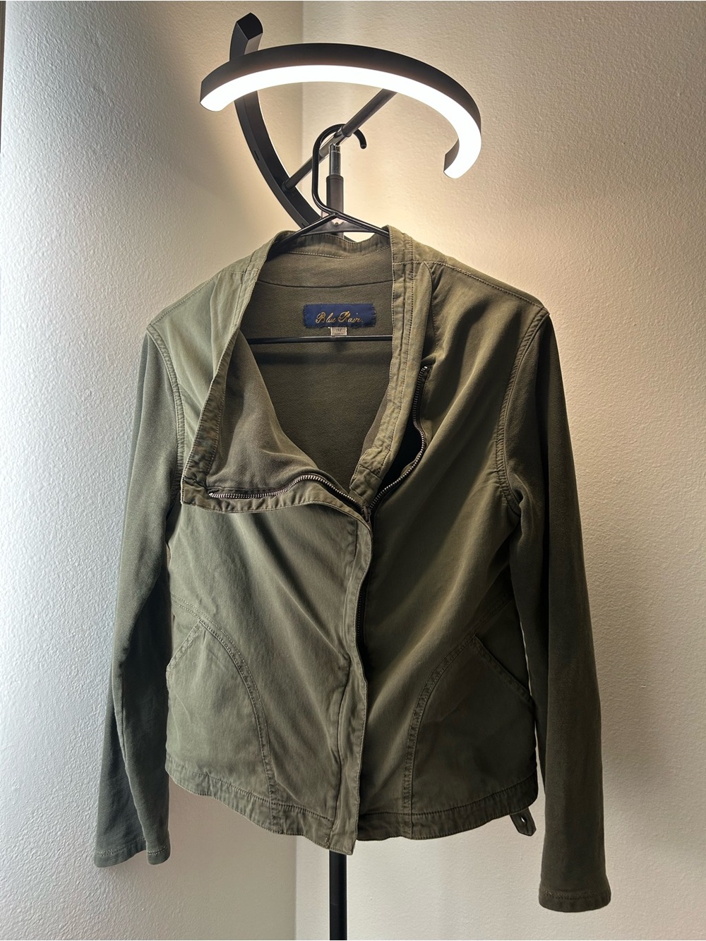Blue Rain Olive Utility Jacket with Angled Pockets
